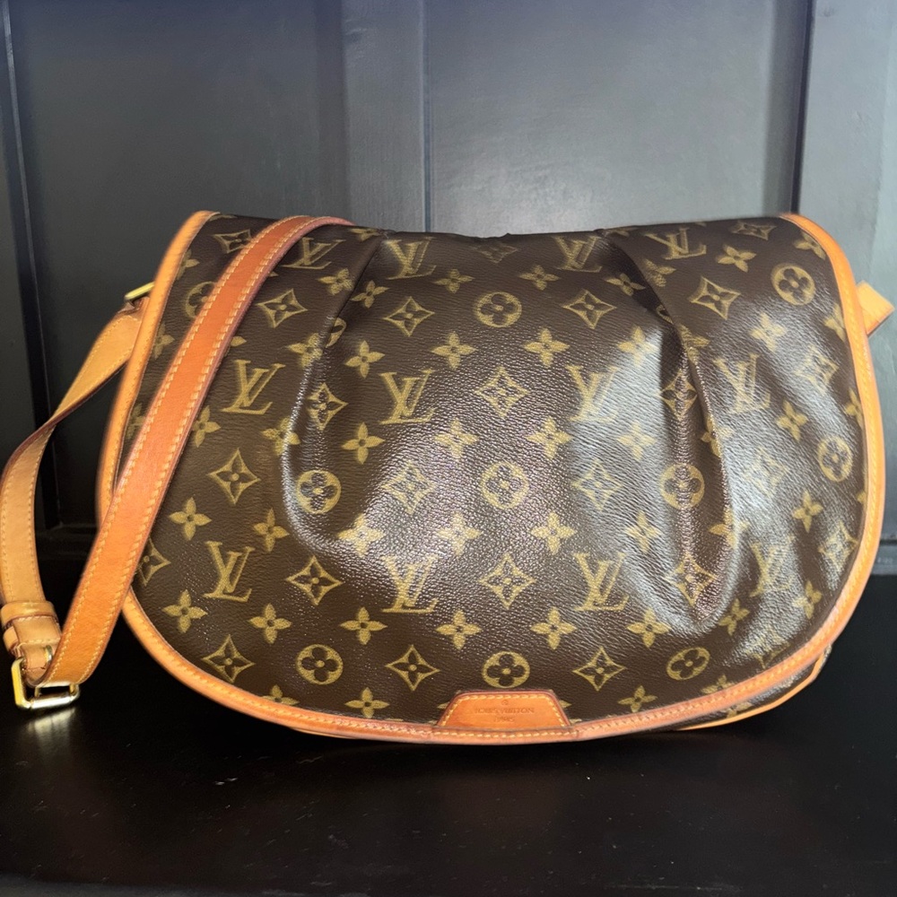 Louis Vuitton Menilmontant MM Brown and Tan Monogram Bag